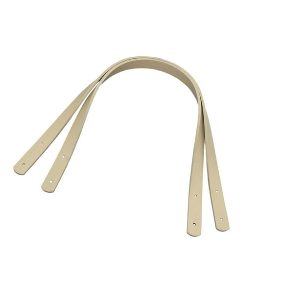 Clispeed 2Pcs Beige PU Bag Strap with Rivets Durable Tote Bag Replacement Handle