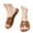 Brown, variant on IUJOSY Flat Sandals for Women 2025 Comfortable Open Toe Studded PU Leather Slip on Slide Shoes