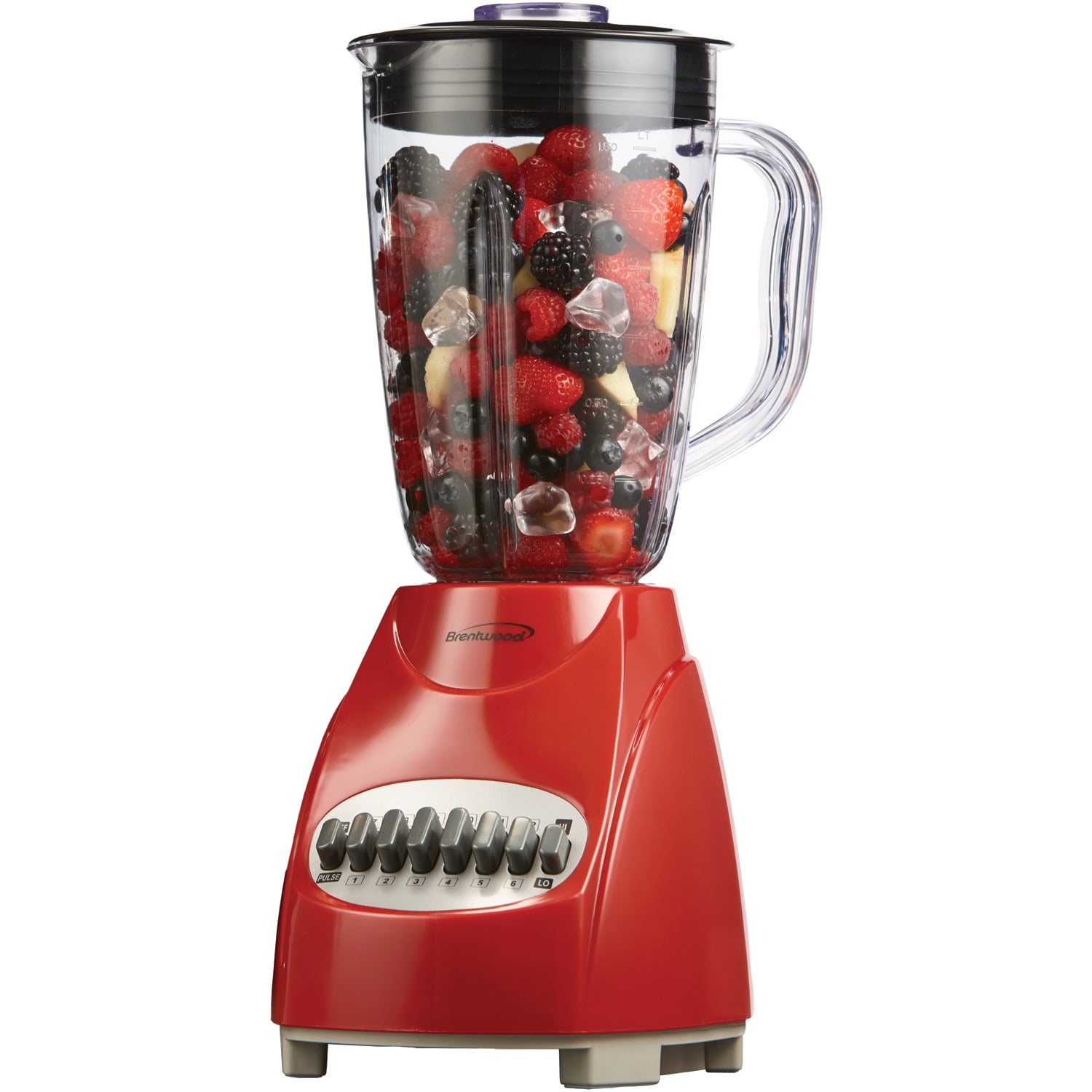 Brentwood 350 W 50 oz 12-Speed + Pulse Blender, Red
