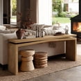 thumbnail image 2 of Mesa de consola de chapa de madera maciza rústica de 65 pulgadas, mesa de sofá de entrada de granja larga para sala de estar, pasillo, detrás del sofá, apartamento, 2 of 5