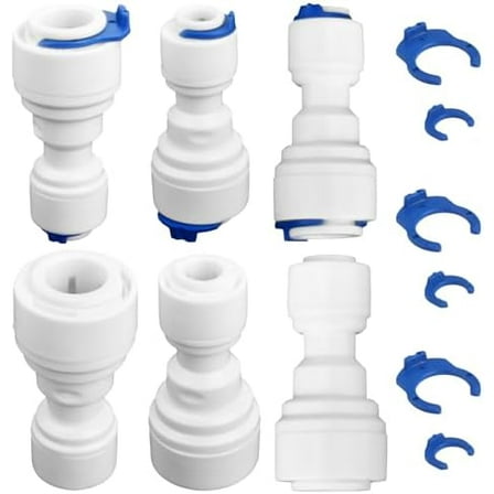 6 PCS Quick Connect Fittings 1/4" to 3/8" Tube OD Push Fit Quick Connect Plastic Water Tube Pipe Fitting for RO Water Systems Purifiers Filters$$Plumbing & HVAC