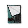 thumbnail image 2 of Zombie Soft Flannel Fleece Throw Blanket, Dead Man in the Old Abandoned House Nightmare Bloody Fantasy Art Scenery, Cozy Plush for Indoor and Outdoor Use, 50" x 60", Teal Charcoal Grey, by Ambesonne, 2 of 6