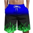 thumbnail image 1 of TIMIFIS Mens Swimsuit Trunks Shorts Drawstring Summer Beach Shorts Fashion Gradation Fire Print Shorts Elastic Waist Daily All-Match Short with Pockets - Spring/Summer, 1 of 4