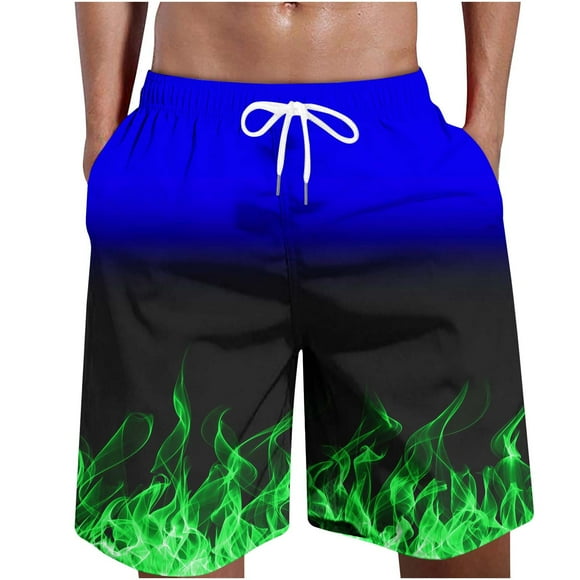 WAENQINLA Maillots de Bain pour Hommes Grande Taille Taille Élastique Shorts de Plage Séchage Rapide Cordon Shorts de Planche Tendance Dégradé Imprimé Dégradé Surf Shorts de Bain Maillots de Bain pour Hommes à Moins de 10