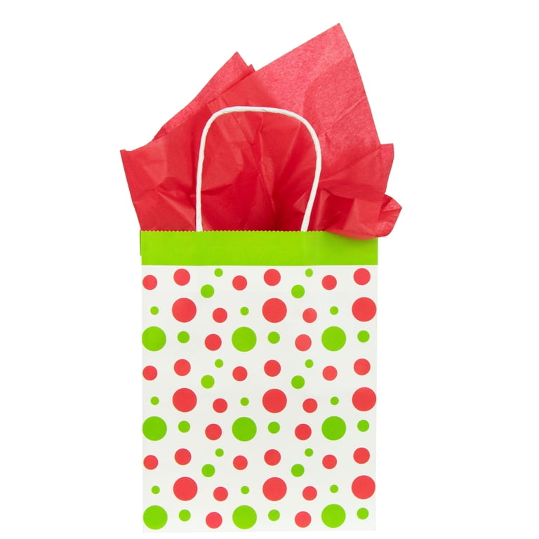 22-Piece Glow In The Dark Christmas Gift Bag Set - 11 Bags, 10 Stickers, 11 Tissue Papers (3 Sizes)