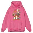thumbnail image 4 of Sudadera con capucha para hombre estilo hip hop, 100 % algodón, de gran tamaño, holgada, con estampado retro desgastado, Let The Good Times Roll Mushroom Flower, 4 of 5
