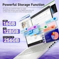 thumbnail image 5 of HP Flagship 14 Laptop Computer, 16GB RAM, 384GB Storage(128GB UFS+256GB MSD), Intel N150 CPU, 1-Year Office 365, Copilot Key, Wi-Fi 6, Windows 11 Pro, Honey Lavender, 5 of 9