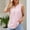 Pink, variant on BRGZLK Women's Summer Tank Tops Fashion Solid V-Neck Vest Loose Fit Casual Hollow Pleated Sleeveless Top Army Green S