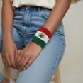 thumbnail image 3 of Couver Unisex Cotton Terry Wrist Sweatbands, 2-Pairs, Mexico Flag, 4-Inch, 3 of 10