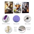 thumbnail image 6 of ZHONGYUTONG Funny Animal Canvas Wall Art 3 Pieces Cute Cow Cooking Food Poster Prints Artwork for Restaurant Kitchen Dining Room Decor Framed (11.00" x 14.00" x 3PCS), 6 of 6