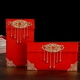 thumbnail image 2 of Farfi Classic Lucky Money Bag Clear Texture Faux Silk Visiting Relatives New Year Red Envelope for Family (Type 2), 2 of 13