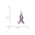 thumbnail image 2 of 925 Sterling Silver Solid Polished Purple Enameled Awareness Charm 18x8.5mm Wide Pendant Necklace for Women, 2 of 4