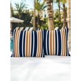 thumbnail image 6 of Outdoor Pillows Waterproof, Orange Navy Blue Striped Bedding Throw Pillows with Insert for Couch Sofa Bed, Modern Minimalist Ombre Lines 16x16 Inch Pillowcases Decorative Patio Pillow Set of 2, 6 of 8
