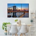 thumbnail image 3 of TISHIRON 3PCS Framed Canvas Wall Art Set,60"x40" NY City Skyline Panorama at Dusk Canvas Art Decor, 3 of 7