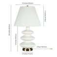 thumbnail image 3 of Evelyn&Zoe Carleta 26.5" Tall Triple Gourd Table Lamp with Fabric Shade, White/White, 3 of 11