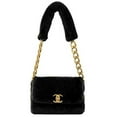thumbnail image 2 of Pre-Owned Chanel f-24441 Black Matelasse Shoulder Bag, 30 Series, Fur, Coco Mark,... (Good), 2 of 11