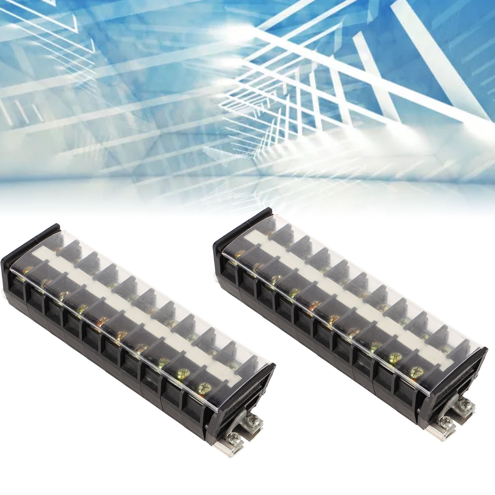 Heavy Duty Wire Barrier Block, 30A, 660V, Secure Copper Terminals  Clear Cover