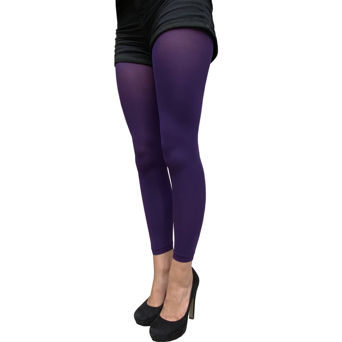Navy Blue Opaque Footless Tights for 