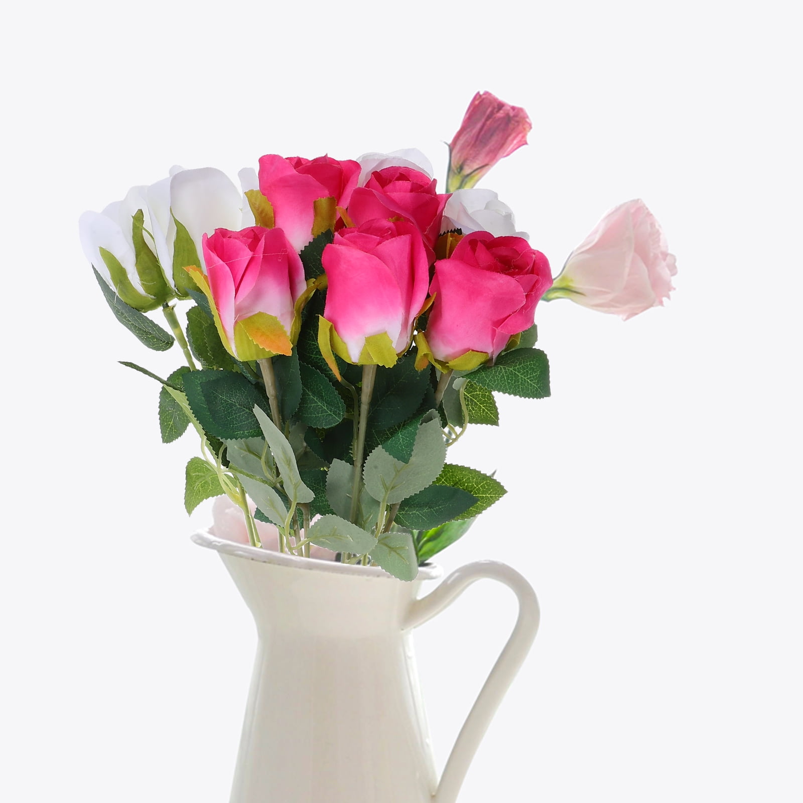 CTIRCHIU 10Pcs Realistic Artificial Rose Bouquet with Stems Low Maintenance Faux Flowers for Home and Event