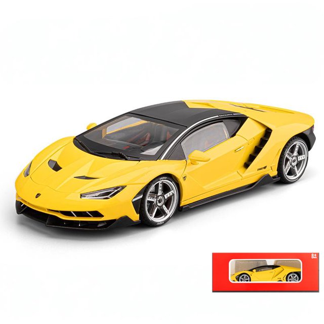 1:18 Scale Centenario LP770-4 Super Racing Car Alloy Metal Diecast Model Hight Siomulation Sound And Light Trendy Gift For Boys Yellow Box