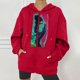 thumbnail image 2 of Sudaderas con capucha con estampado de características de patrón de temperatura somatosensorial de Halloween de otoño/invierno para mujer Pompotops FGAJ22273, 2 of 5
