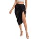 thumbnail image 1 of Falda plisada asimétrica plisada para mujer con cintura alta y pliegues Bright Black CH Bright Black CH Xishao ropa, 1 of 2