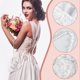 thumbnail image 4 of Bolso de novia de 8,38 x 8,7 cm, de satén rosa, con bordado de rosas blancas, de seda y cordón con perla, ideal para bodas, bailes y fiestas., 4 of 9