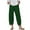 1-Green, variant on Hvyesh Cotton Linen Capri Pants Women Summer Elastic Waist Casual Hawaiian Tropical Print Straight Lightweight Cropped Pants