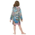thumbnail image 7 of FORMRS Niños Bathrobe Unisex Hooded Robe Soft Plush Pajamas Sleepwear, Size 10-12T, Blue Plants Window, 7 of 7