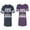 Men Navy / Women Purple, variant on Keep Calm King Queen Unisex Couple Matching Cotton Jersey style T-Shirt Contrasting stripes on sleeves (Men Navy / Women Black) (Men S / Women S)