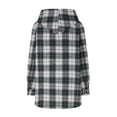 thumbnail image 5 of Oksale Plaid Flannel Shackets for Women with Hood Fleece Jackets Casual Button Down Shacket Jacket with Pockets Long Sleeve Coats Warm Soft Fall Coat Black L, 5 of 9