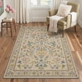 thumbnail image 6 of DEORAB 2.5x10 Runner Rugs Floral Vines Pattern Dusty Beige Low Pile Lightweight Machine Washable Non Slip Rug for Hallway, Laundry Room, Bedroom, Bathroom, 6 of 6