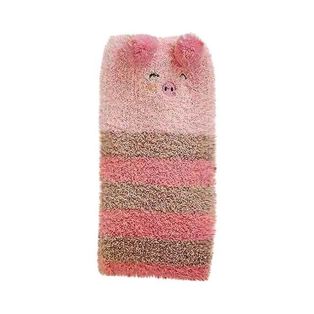 Bas pour Femmes en Laine Corail, Longueur Genou, Épaissis, Chauds, Demi-Peluche, Bas d'Intérieur, Bas de compression Multicolores