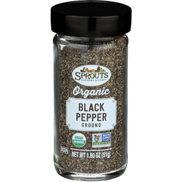 Sprouts Organic Ground Pepper Black Spice, 1.8 OZ