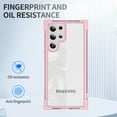thumbnail image 6 of Shockproof Clear Designed for Samsung Galaxy S21 Ultra, [Camera & Screen Raised Edge Protection] [Air Guard Four Corner Bumper 15FT Drop Protection] [Not Yellowing] Soft Slim Silicone Case, Pink, 6 of 7
