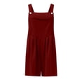 thumbnail image 4 of Penkiiy Combinaisons pour Femmes Combinaison Pyjama Solide Décontracté à Bretelles Jambes Larges Short Vin TP Combinaisons, 4 of 4