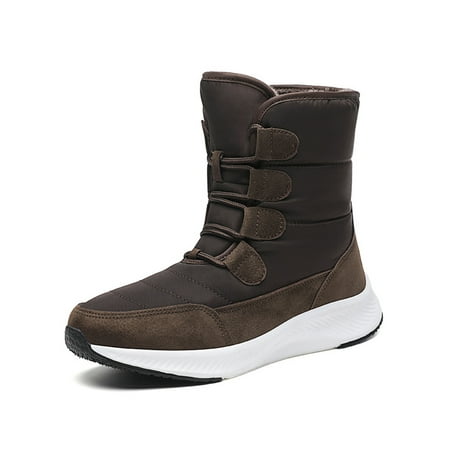 

Difumos Women Comfort Mid Calf Winter Boot Casual Round Toe Work Lightweight Slip On Shoes