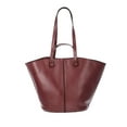 thumbnail image 3 of Time and Tru Women's Faux Leather Tulip Tote Handbag, Burgundy, 3 of 5