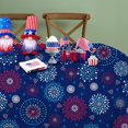 thumbnail image 5 of 4th of July Tablecloth Patriotic Decorations Red White and Blue Print Fireworks Memorial Day Backed Table Cloth American Flag Indoor/Outdoor/Pool/Party (Round/Oblong/Rectangle/Oval), 5 of 6