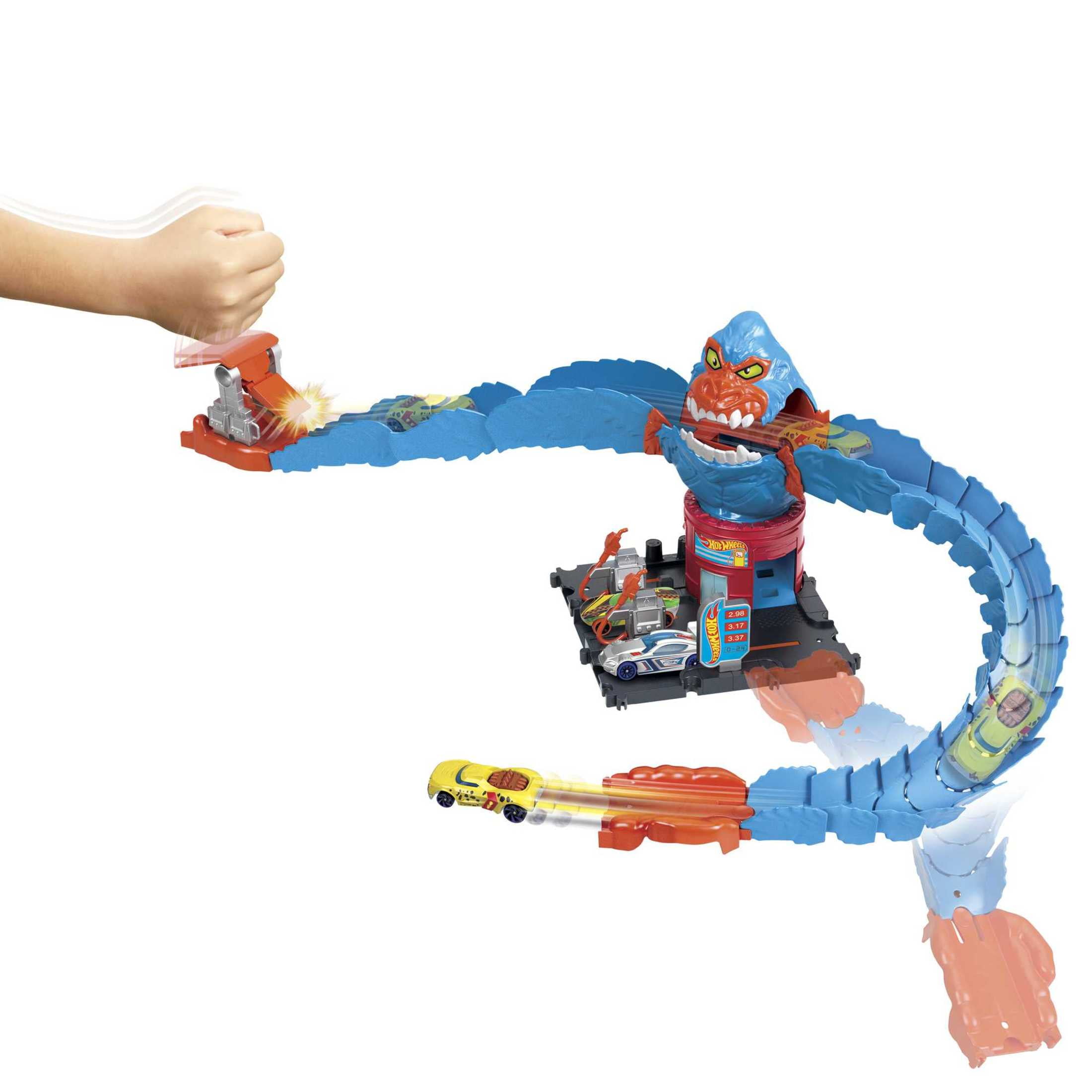 Hot Wheels City Track Playset with Launch Wreck Ride Gorilla Attack Gas Station Set with 1 64 Scale Toy Car Walmart