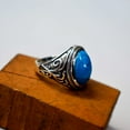 thumbnail image 5 of Handmade Turquoise Ottoman Ring: 925 Sterling Silver Vintage Statement, 5 of 7