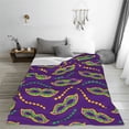 thumbnail image 5 of Pofeuu Carnival Masks and Beads Print Ultra-Soft Micro Fleece Blanket,for Bed Or Sofa,All Season Throw Blankets Flannel Blanket-60"x50", 5 of 7
