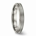 thumbnail image 4 of Titanium Polished Grooved Comfort Back Ring Size: 8; for Adults and Teens; for Women and Men, 4 of 6
