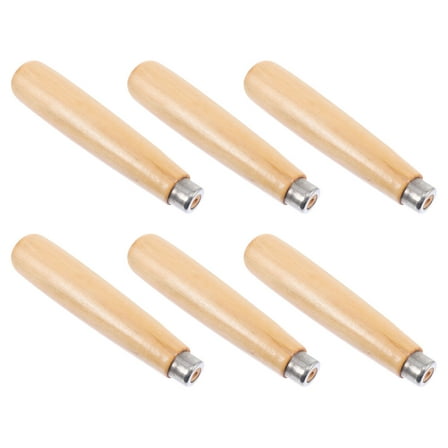 STOBOK Wood Tool Grip Handle Wooden File Handle Polishing 6Pcs