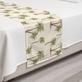 thumbnail image 2 of Hawaii Bed Runner, Repetitive Jungle Trees Pattern Hand Drawn Pastel Tropical Palms, Decorative Accent Bedding Scarf for Hotels Homes and Guestrooms, Twin, Cream Cocoa and Khaki, by Ambesonne, 2 of 2