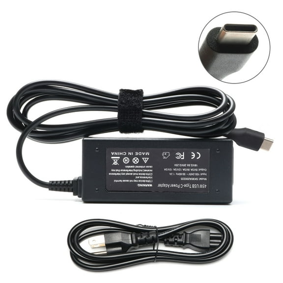 45W Type C USB C Laptop Charger Compatible with HP Chromebook 11 11A 13 14 14A G5 X360 14-ca061dx 14-ca051wm Power Supply