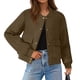 thumbnail image 2 of AUNVITO Women's Faux Suede Jacket Notched Lapel Short Outerwear Casual and Chic Style, 2 of 9