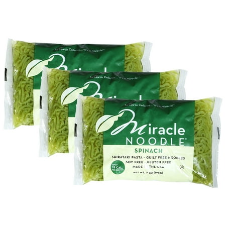 (6 Pack) Miracle Noodle Spinach Angel Hair Shirataki Pasta, 7 (Best Tasting Shirataki Noodles)