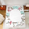 thumbnail image 4 of Manfei Watercolor Floral Cat Fitted Sheet Full, Blossom Branch Bed Set, Pink White, 3 Pieces, 1 Fitted Sheet and 2 Pillowcases, 4 of 6
