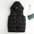 thumbnail image 2 of Fesfesfes Hoodie Coat for Women Pocket Vest Coat Jacket Winter Sleeveless Hooded Zipper Solid Outerwear Under $10, 2 of 4